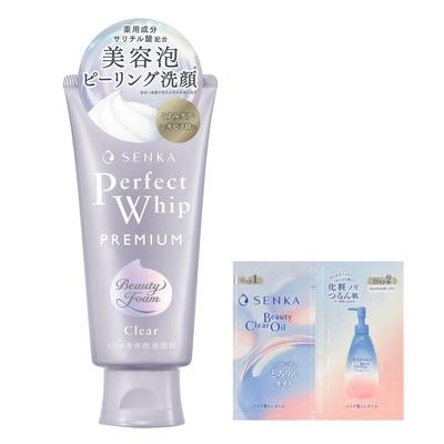 SENKA Premium Perfect Whip Clear, 120g + Bonusový produkt, Pěna na krásu, Peeling, Čisticí, Čištění pórů, Exfoliační, Péče o mdlou pleť, Léčivý obličejový