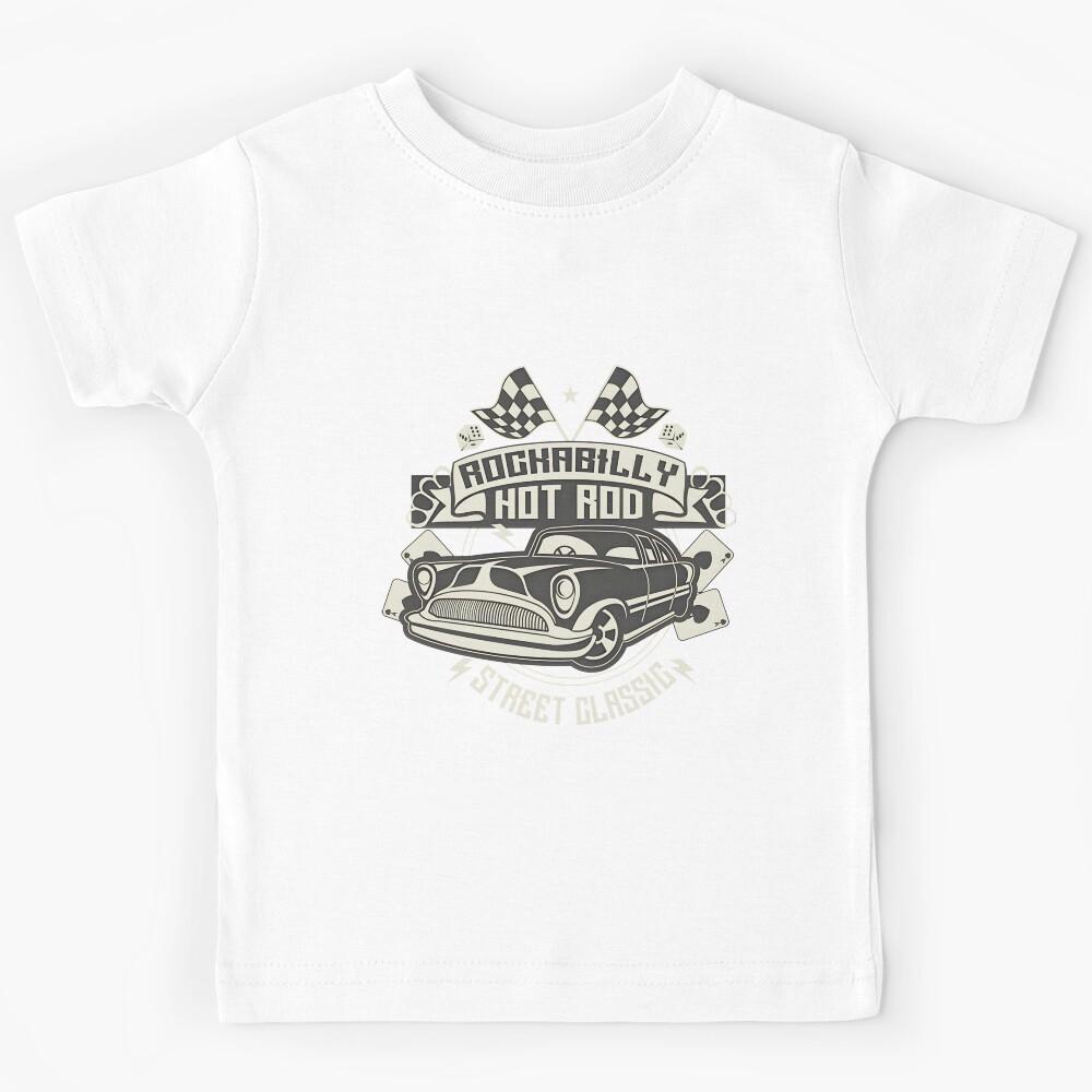 Rockabilly Hot Rod Street Classic Car Art, Merch By Amazon, Redbubble, Teepublic, Limited Edition, Kids T-Shirt 130