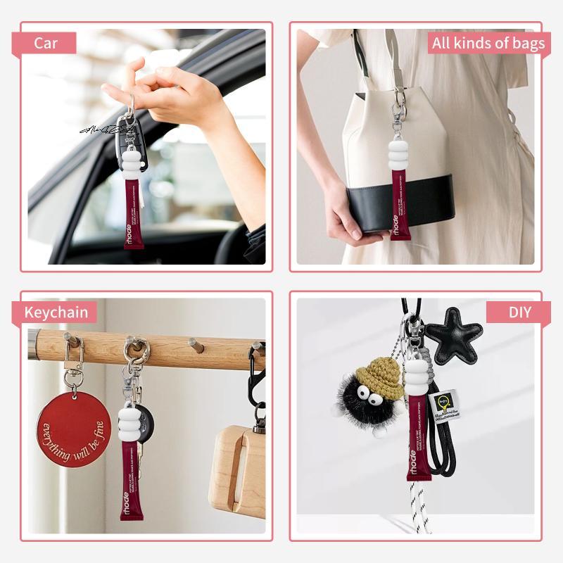 Donut Silicone Keychain Cap Portable Durable Lipgloss Storage Holder Compatible Balm Cap Accessory Practical Organizer