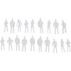 Unpainted Plastic Figure Models - 1/100-1/75 Scale Architectural Models, Solid Colors, Decorative Human Figures for Scenery Modeling (20 Pieces, 1:75)