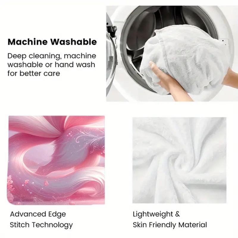 Glamorous Pink Fox 2D Flat Pattern Flannel Blanket High Quality All Seasons Warmth and Comfort Perfect for Christmas Gifts.