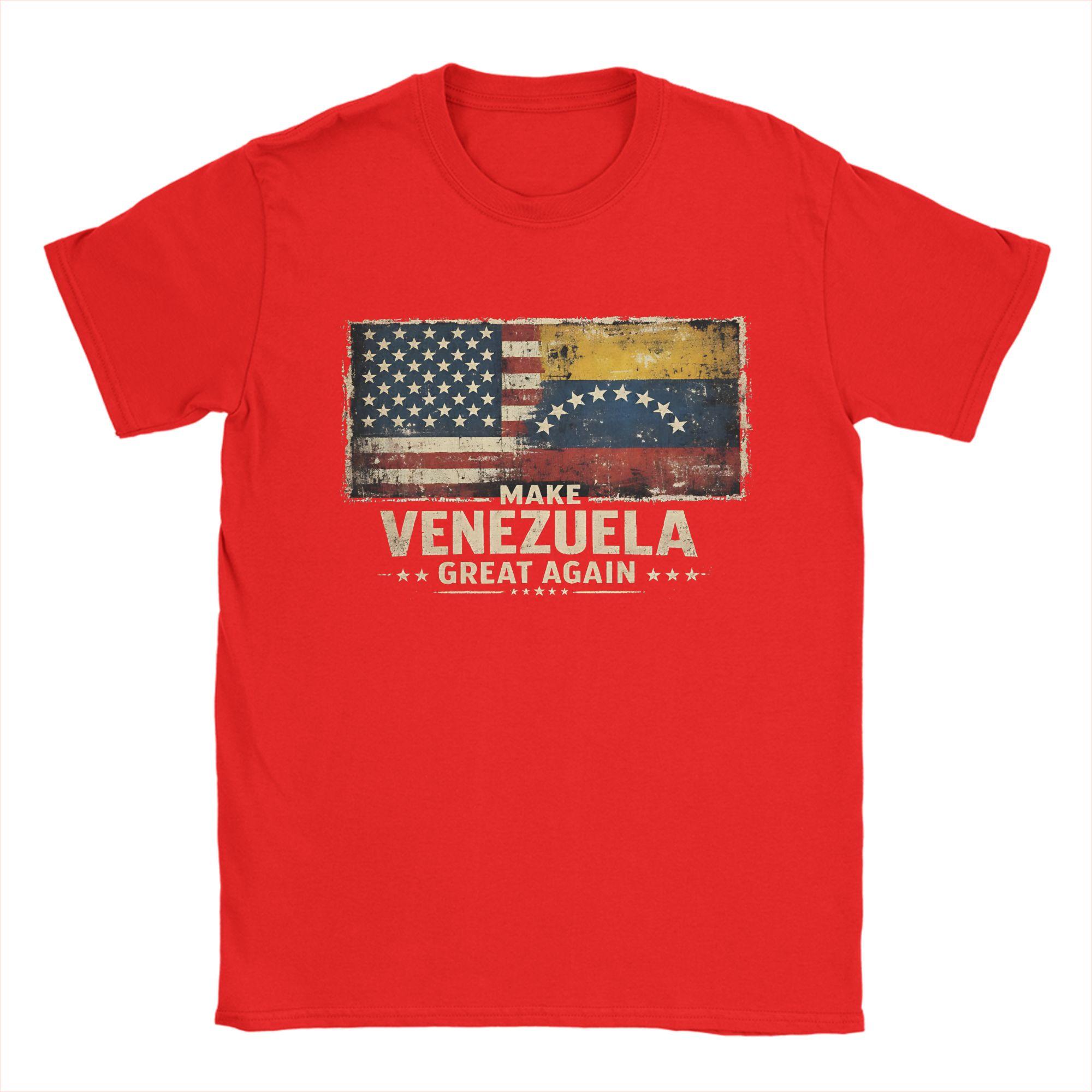 

Make Venezuela Great Again Venezuelan T Shirt For Unisex Women Cotton Tops Funny Round Neck Short Sleeve S