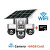 Three-lens Surveillance Camera Outdoor HD Night Vision Full Color Solar Camera
