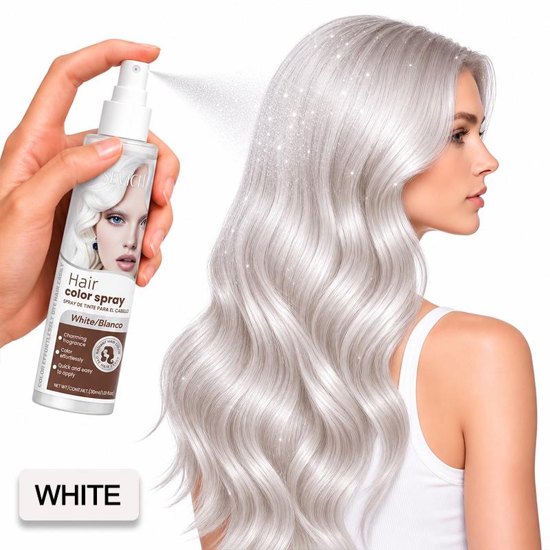 Halloween Haarfärbespray Einweg-Haarfarbespray DIY Einmal-Haarfarbe Flüssig Waschbar 8 Farben Party Haarstyling Spray weiß