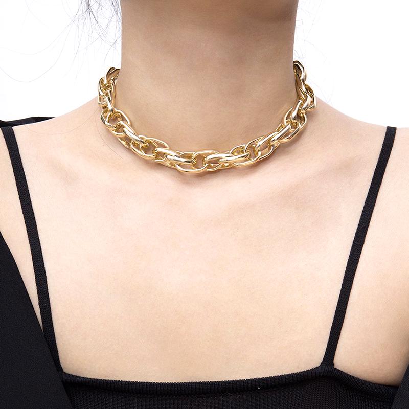 Punk Přehnané Heavy Metal Thick Řetěz Choker Náhrdelník Dámské Goth Šperky Dárek