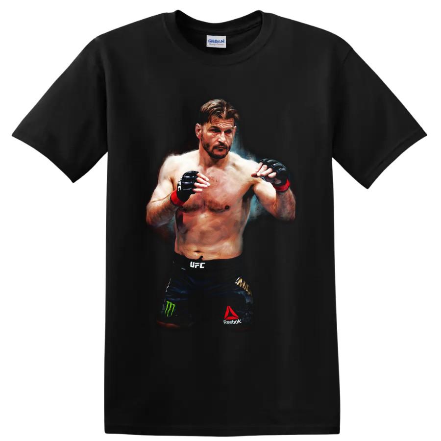 Stipe Miocic MMA Fighter T Shirt Portrait Combat Sports Fan Graphic Tee Artwork