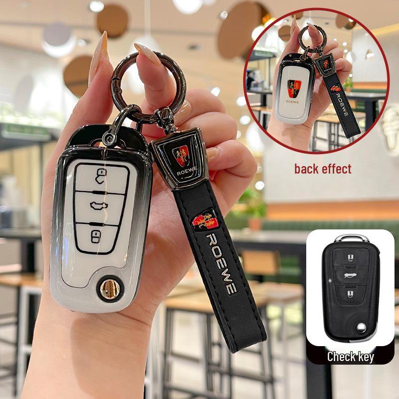 Roewe 350C Folding Key Case: Metal Shell Protective Cover for 350, 360, 750 Models.