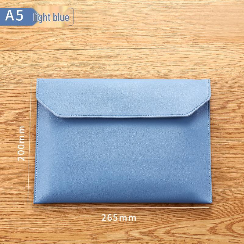 A4 Leather Korean Style Large Capacity Magnetic Snap File Folder