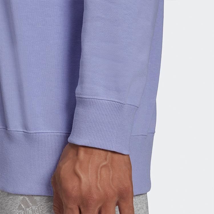 Adidas Sport Round Neck Sweatshirt Pullover Men Tops Light-Purple HE4347
