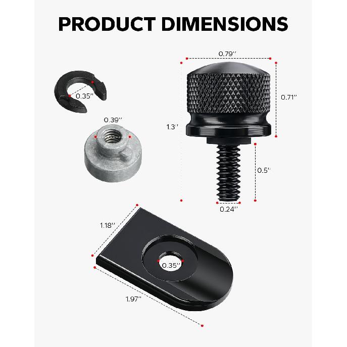 Amazicha Seat Bolt Tab Screw Mount Knob Cover Fit For Harley Davidson Fender 1997-2024