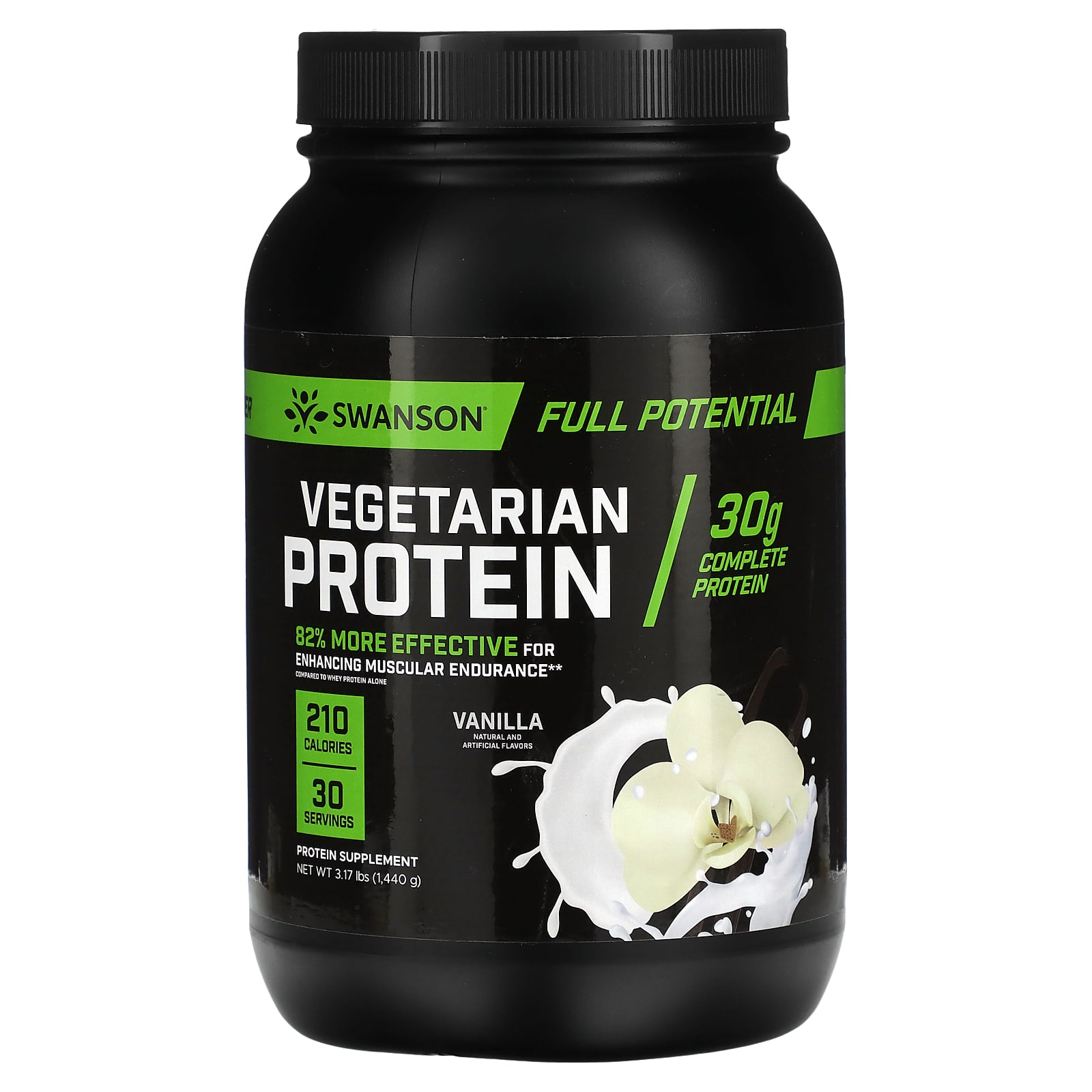 

Swanson, Veggie Protein Powder, Vanilla Flavor, 3.17 lb (1,440 g)
