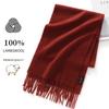 Sciarpa 32x180cm 100% Lana Merino, Coperta Invernale Spessa con Nappe, Sciarpa da Collo Calda e Accogliente, Accessorio Autunno Inverno da Donna