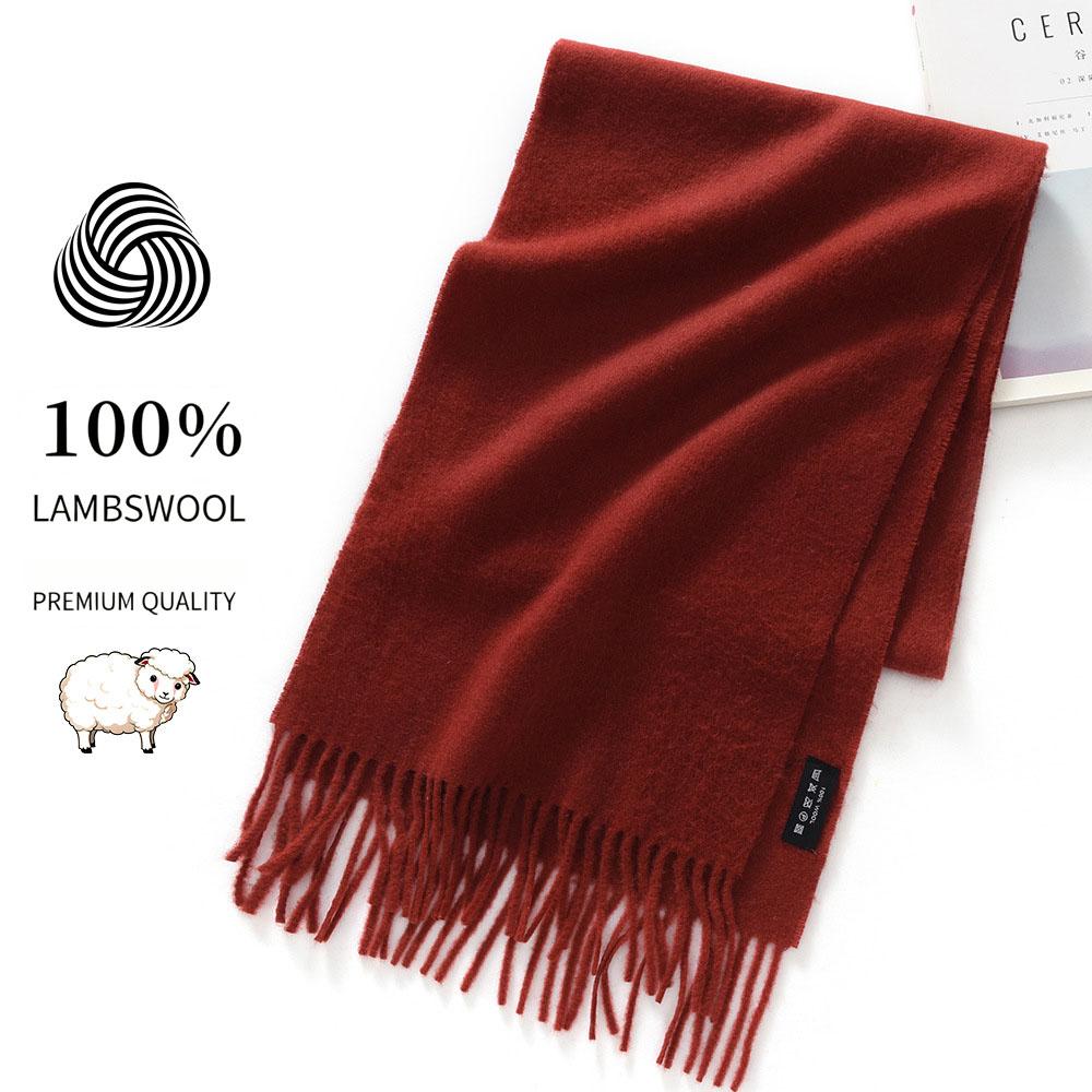 Sciarpa 32x180cm 100% Lana Merino, Coperta Invernale Spessa con Nappe, Sciarpa da Collo Calda e Accogliente, Accessorio Autunno Inverno da Donna