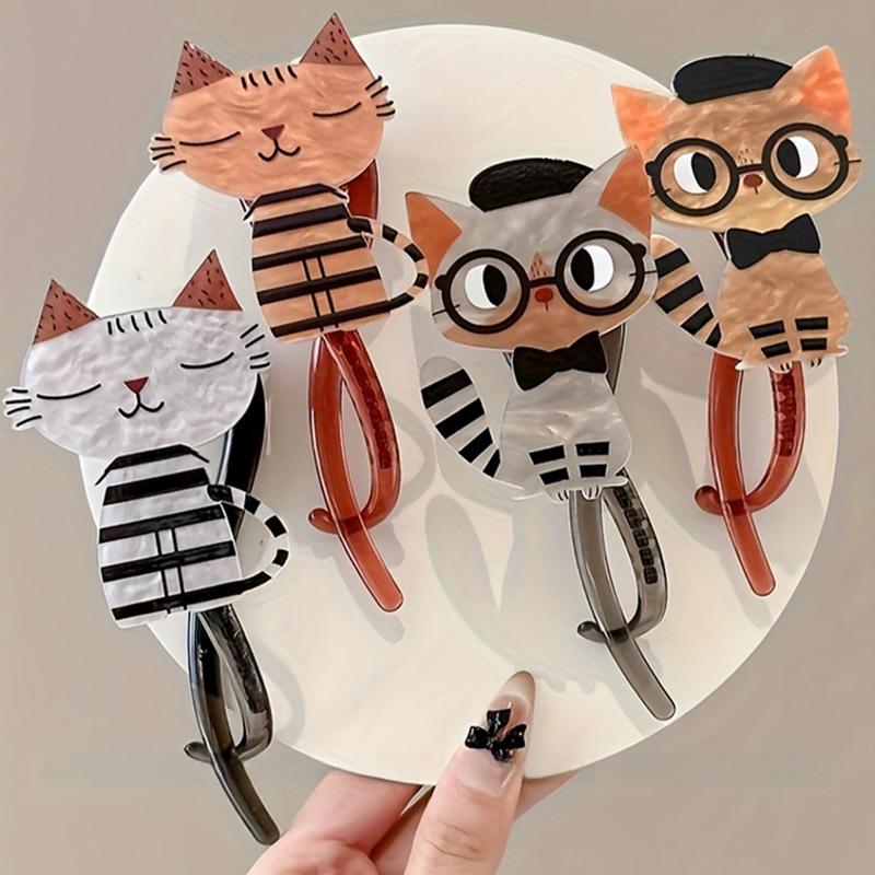 1PC Cat Shape Cartoon Hair Ties Fashion Hair Accessories Exquisite Jewelry Clothing Accessories Multicolor