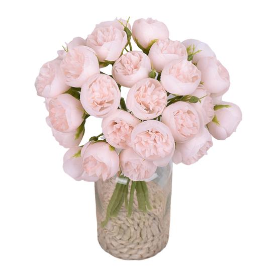 Simulated Peony Flowers Bouquet Real Touch No Withering 27 Heads Artificial Flowers DIY Arrangements