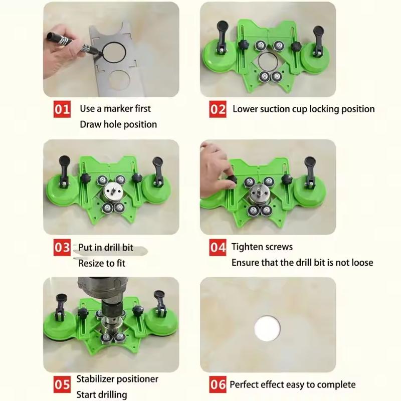 Glass Tile Opening Locator Suction Cup Marble Punch Drill Guide Diamond Drill Adjustable Guide Hole Locator