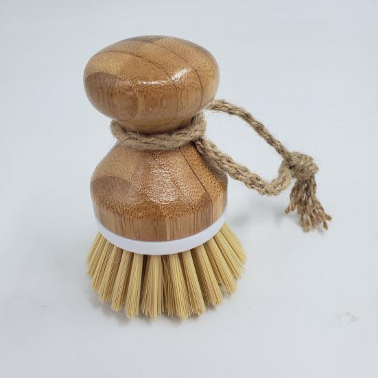 2Pcs Bamboo Dish Brush Flexible Bristles Ergonomic Handle Oil Proof Stain Removal Sink Plate Bowl Pan Scrub Cleaning Scrubber Kitchen Supplies