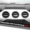 Jimen Compatible with Ford Mustang 2015-2023, 3PCS Center Console Dash AC Vent Cover Trim Ring (Carbon Fiber)