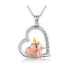 [YFN] Cute Animal Necklace, Silver S925, Hypoallergenic To Metal, Heart Pendant Necklace, Women's, Popular, Simple, Cute Animal Pendant Necklace,