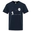 Mens High Quality 100 Cotton Funny Astronaut Print Summer T Shirt Loose Oneck Men Tshirt Short Sleeve Tshirt Male Tees Tops