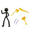 3/6Pcs Posable Stickman Action Figure with Handheld Items Movable Joints Stickman Fidget Toy Desktop Decoration Gift for Collectors