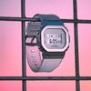Casio all-metal series - square dial digital display, metal case, retro classic small square, waterproof and shockproof, quartz GM-S5600SK-7PR