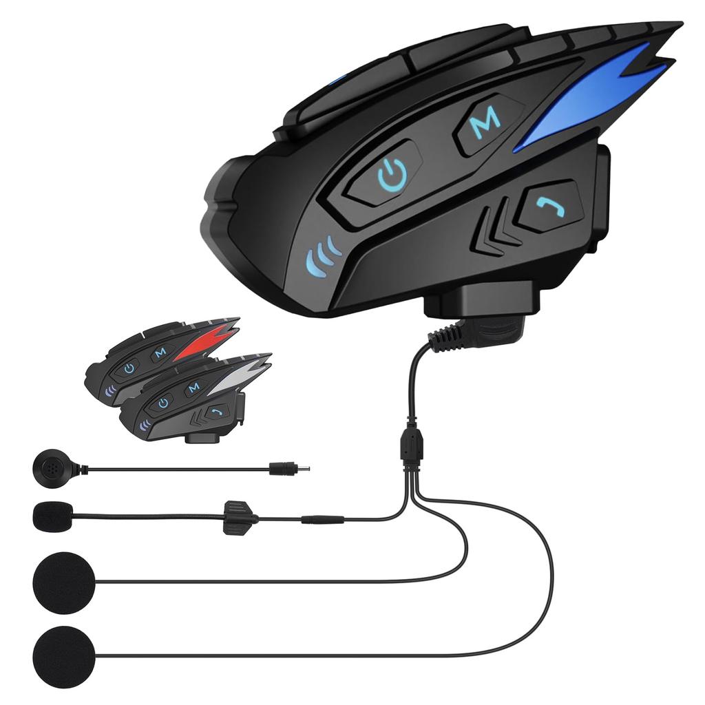 Kitazawa Shoji Motorcycle Simultaneous Bluetooth DSP CVC Noise HIFI Sound Helmet Music Voice Command IP67 Waterproof and 900mAh 2000m Communication