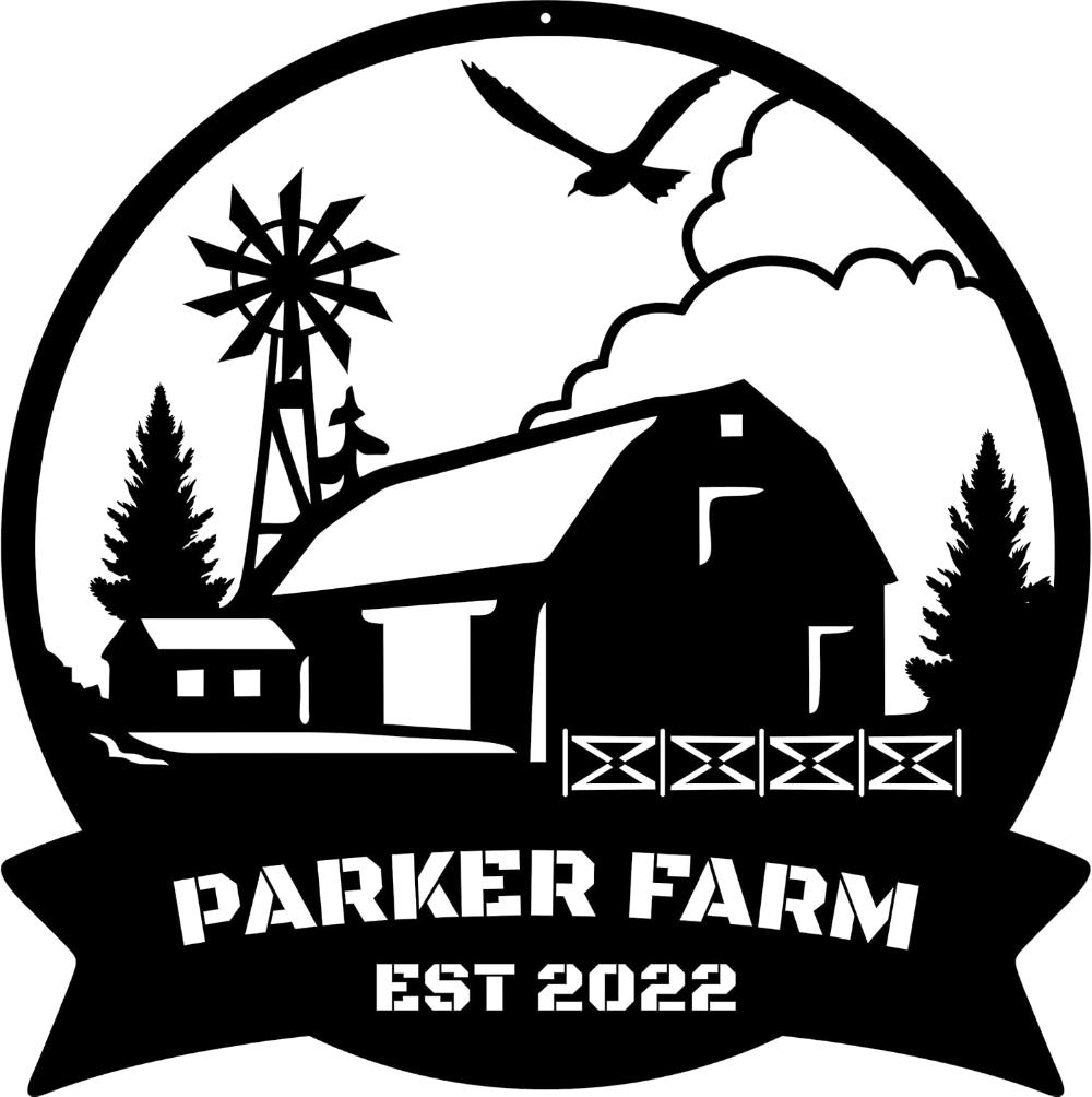 

Custom Tractor Windmill Metal Sign Farmhouse Wall Decor Personalized Gift 12 inches