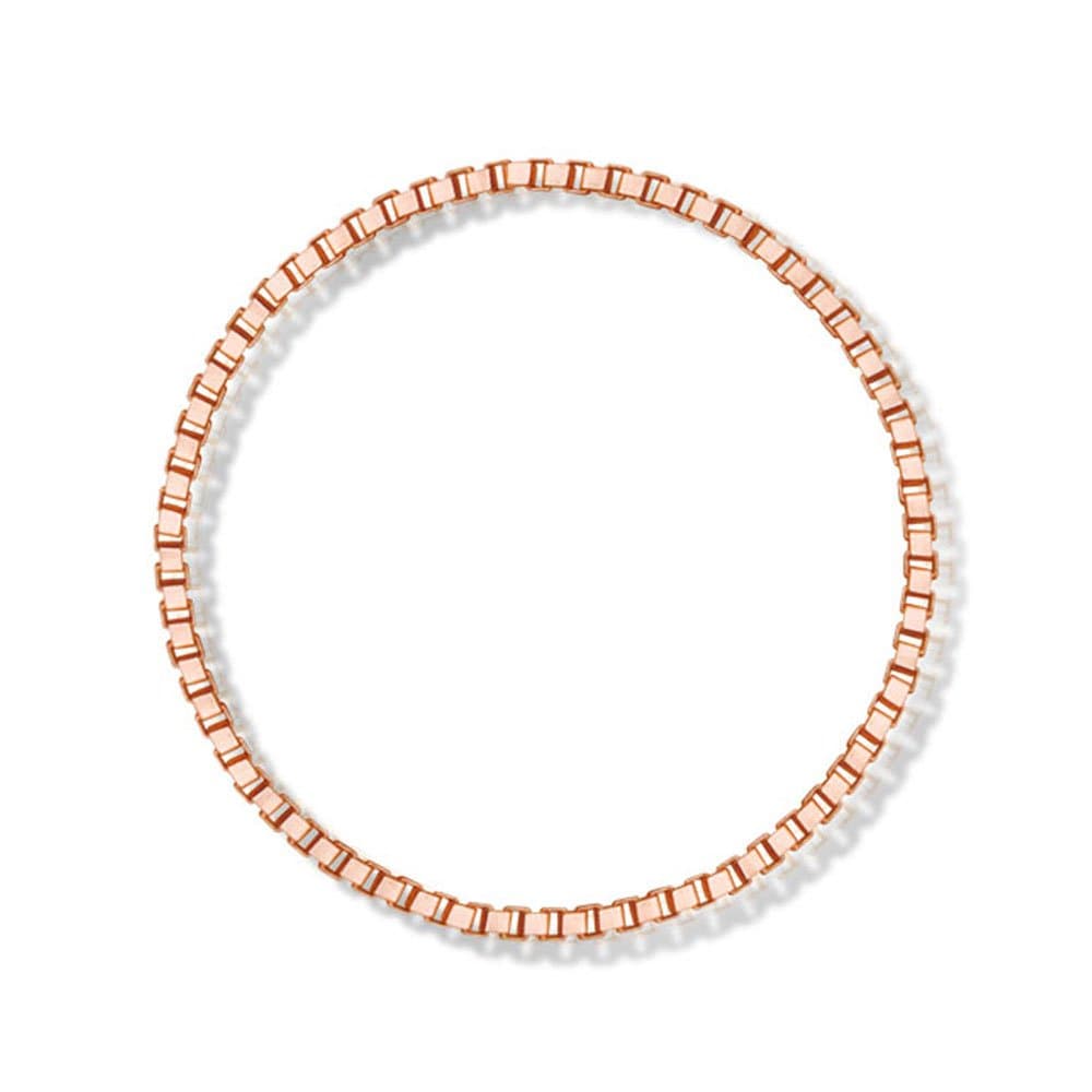 14K Gold Rose Gold Box Chain Ring Lake 1