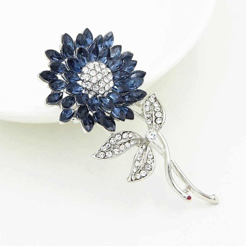Korean Style High-End Sunflower Rhinestone Brooch Corsage - Fashionable and Hot Selling