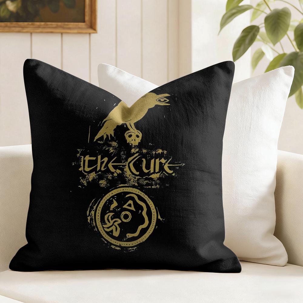 Vintage The CCure Rock Band Cushion Cover Natural Linen Double Sided Print Throw Pillow Case for Sofa Couch Home Decor