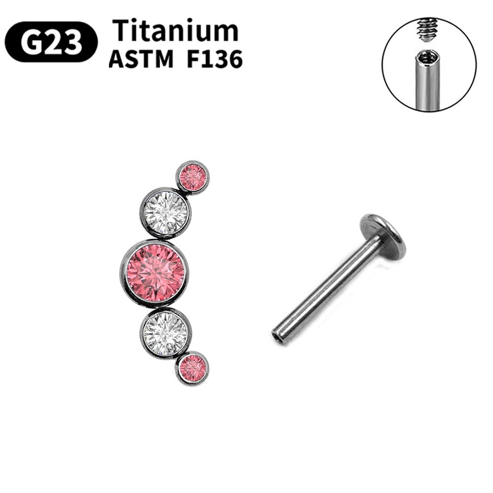 G23 Titanium Stud Earrings16G Piercing Set Ear Tragus Cartilage Zircon Opal Body Jewelry Helix Daith Lip Lobe Pin
