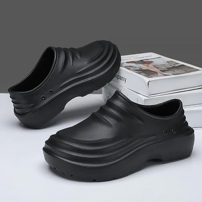 Herren Kochschuhe Mann Sommer Strandschuhe Wasserdicht Ölfest Küchenschuhe Rutschfest Gartenschuhe Hotel Arbeitsschuh EVA Sandale
