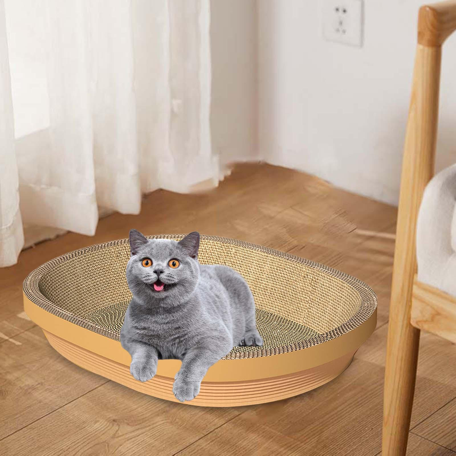 

Картонная когтеточка Утолщенная Гофрированная Лежанка Прочная для Котенка Игрушка для Тренировки Когтей Brown Edge