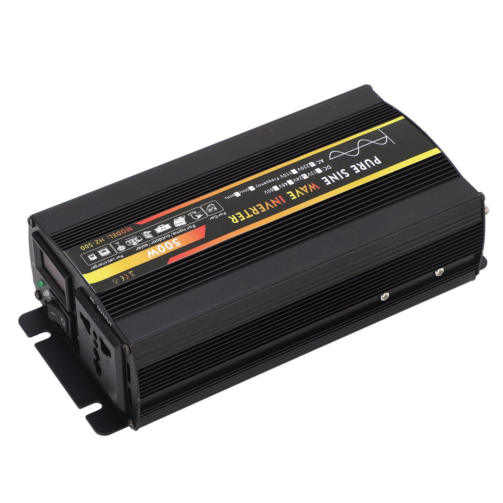 Инвертор мощности 500 Вт DC24V в AC220V Чистая синусоида светодиодный экран инвертор с автомобильным зарядным устройством