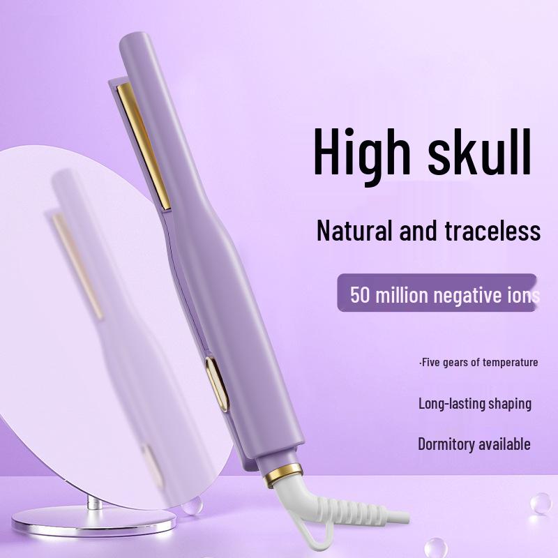 Dual-Use Curling & Straightening Iron with Negative Ion Technology - Portable for Home, Travel & Dorm Use
