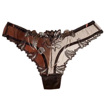 Dentelle Pivoine Culotte Invisible Basse Taille String Lingerie Sexy Pour Femmes Sous-vêtements Féminins Culotte Transparente