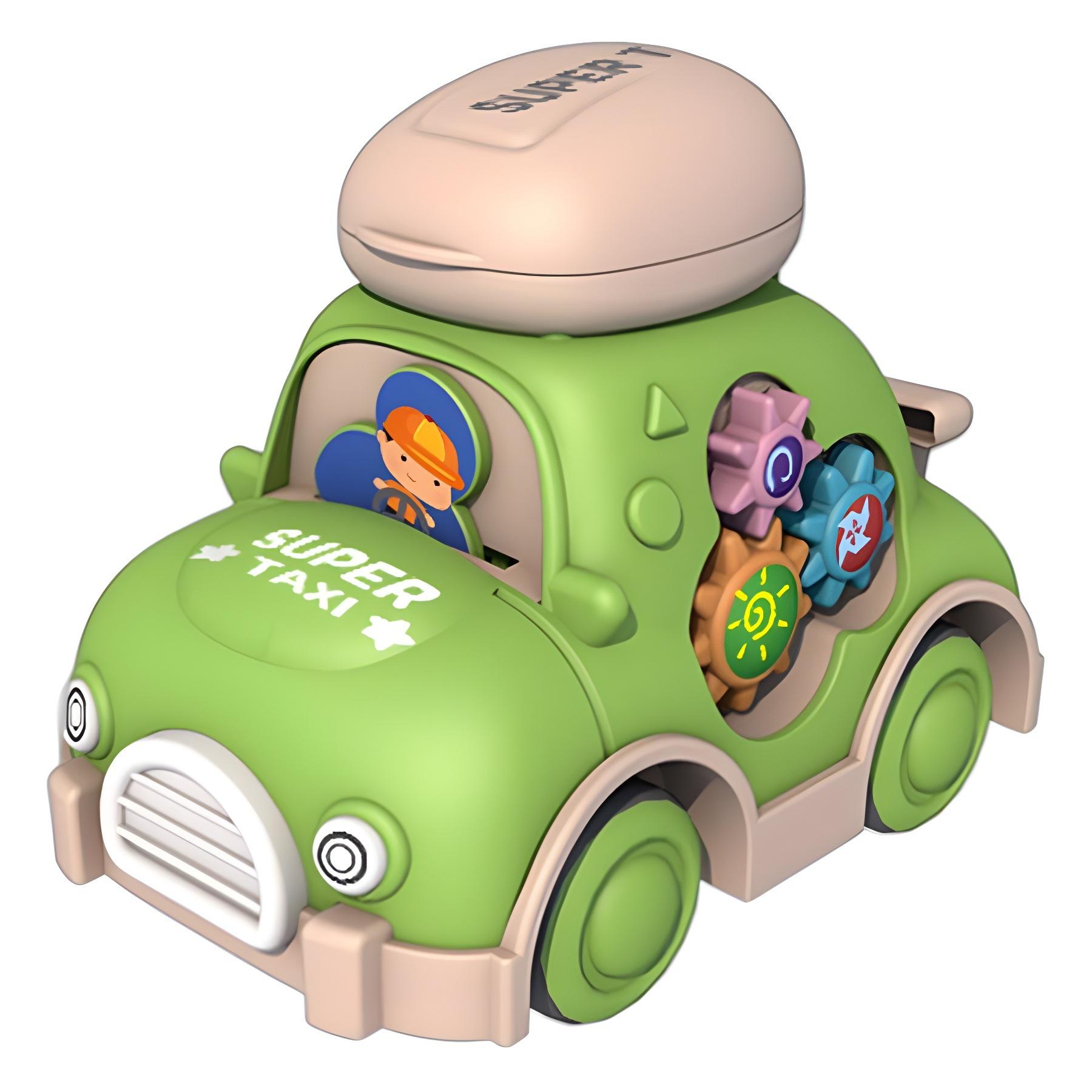 

Children s Inertial Car, Cartoon Cute Rotating Storage Gear Rocking Toy Car, Multi-functional Small Car Toy One Size зелёный