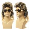 70er 80er Rocker Kostüm Heavy Metal Männer Frauen Perücke mit Bandana Sonnenbrille Halskette Party Bekleidung