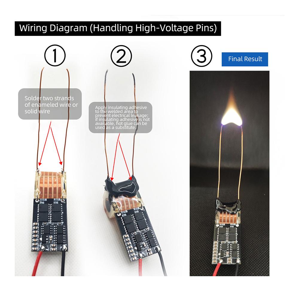 DC 5-13V 80W Work 10kV-20kV High Voltage Arc Ignition Board Generator Inverter Boost Step Up DIY Kit Transformer MOS protection