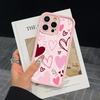 Pink cartoon heart-shaped design phone case suitable for iPhone 17 16 15 14 13 12 11 Pro/Max/Plus anti drop and shockproof