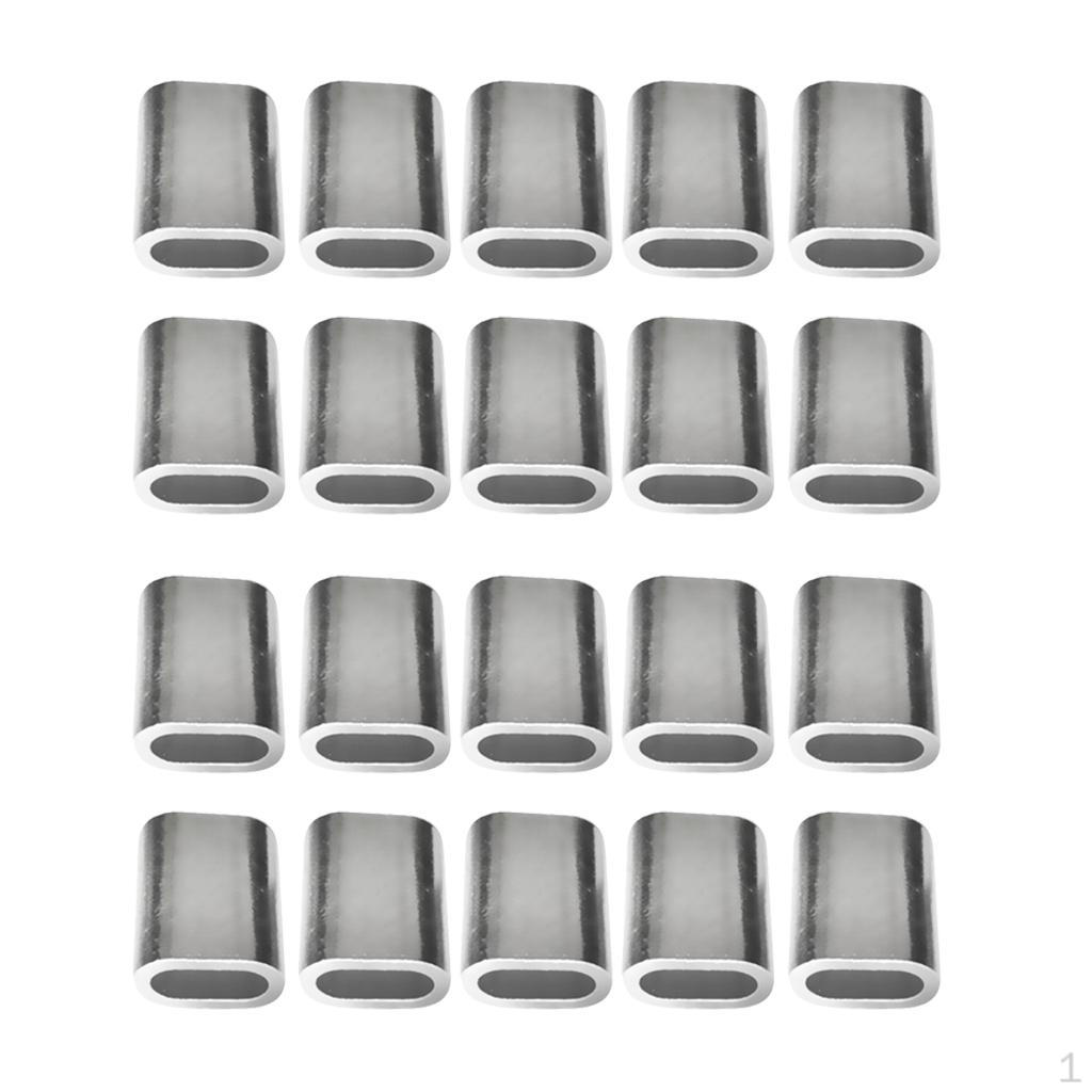 Buy Set of 20 Tough Aluminium Wire Rope Ferrules Loop Sleeves for 5mm ...