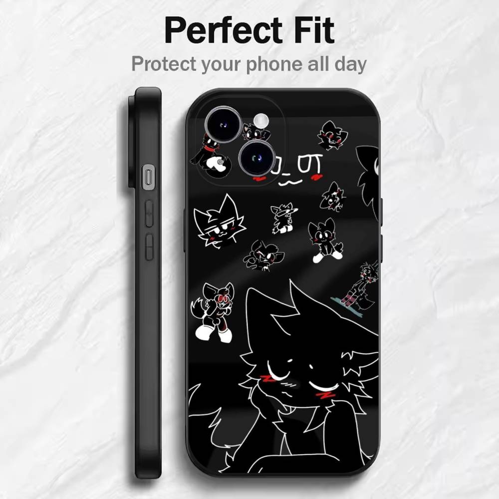

Furry Cute Art B-Boykisser Phone Case For 17 16 15 14 13 12 11 Mini XS XR X 6S 6 Pro Max Plus Black Soft Cover iPhone12PROMAX
