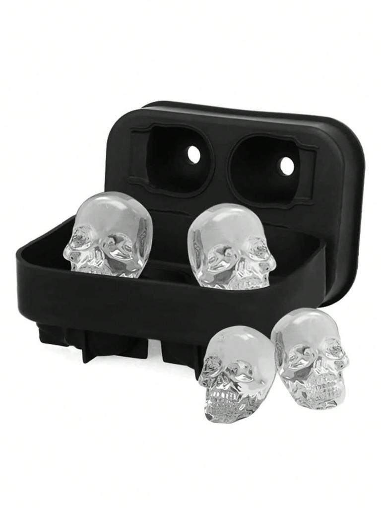 1 Silicone Skull Shaped Ice Cube Mold, Family Gathering, Summer, Creative and Simple Ice Cube Maker