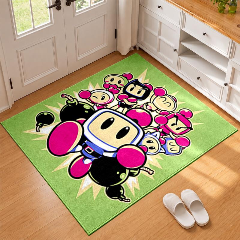 Bomberman Carpet Door Mat for Living Room or Bedroom Protective Mat Under Chair Office Decoration Christmas Gift Birthday Present