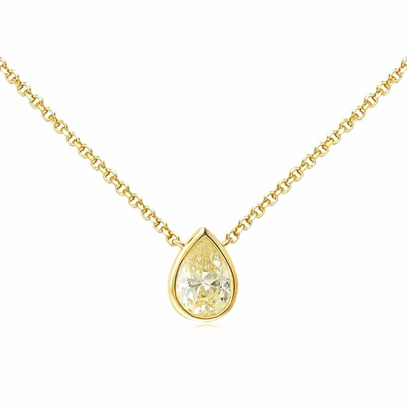 APM Monaco Golden water drop shape 18k gold plated necklace, same style for men and women, couple model, gold YC6421OY