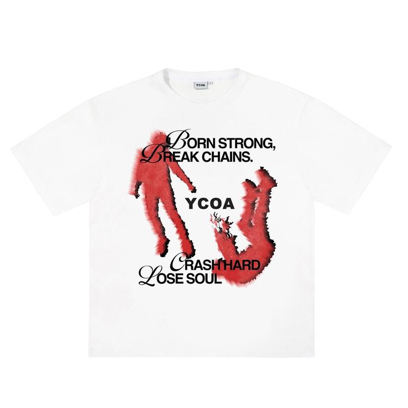 

Mens TShirt DTG Print Shadow Graphic Cotton Harajuku Oversized Vintage Fashion Short Sleeve Tops Tees Y2k Streetwear Clothing S