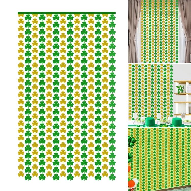 Stylish Shamrock Tinsel Curtain for Holiday Decorations Elegant Clovers Rain Silk Curtain Irish Festival Party Supplies