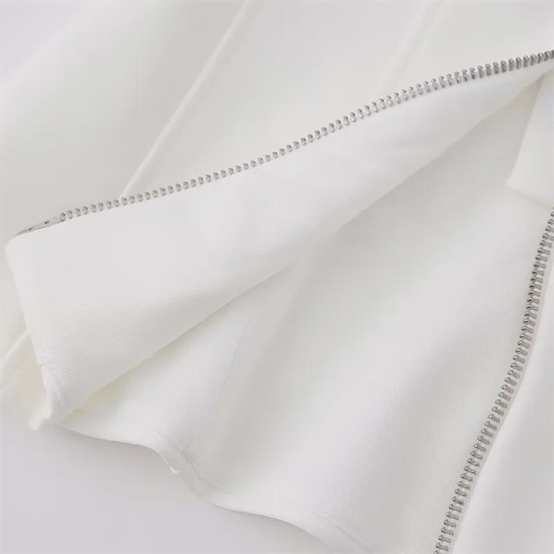 2023 Summer Sexy White Zipper Tube Top for Women - European & American Style