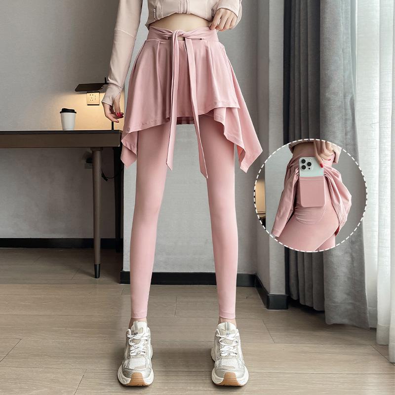 Women's Plus Size Quick-Dry Yoga Skirt-Pants, Anti-Exposure, Autumn Fitness Long Pants